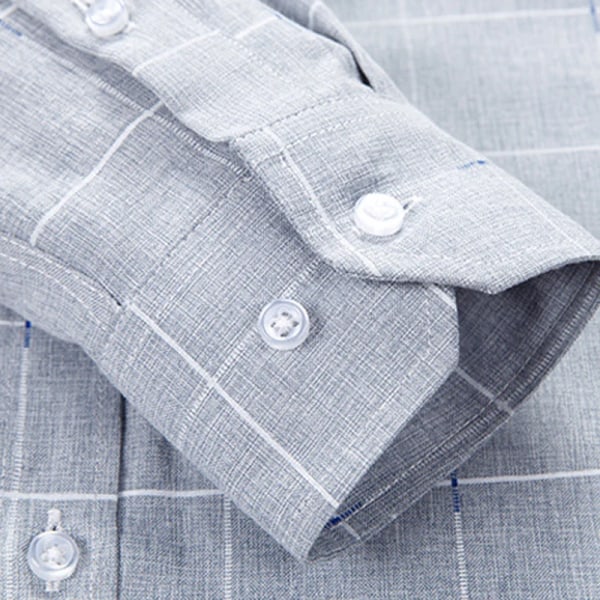 Ny bomull, högkvalitativ lyxig original långärmad för män Sociala formella Eleganta skjortor för män Randiga casual 2 38