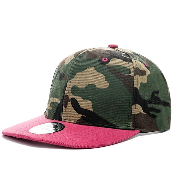 Unisex-lippis, yksivärinen snapback-hattu, korkea laatu, aikuisten hiphop-lippis, miehet, naiset, ulkoilu, vapaa-ajan baseball-lippis Rose Red Camouflage 55cm-60cm