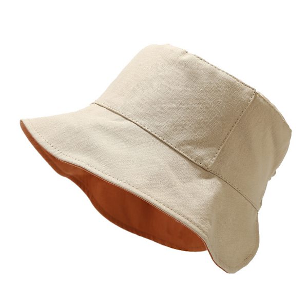 Bucket Hatt Kvinnor Våren Och Sommaren Japanska Enkel Dubbelsidig Solskydd Hatt Koreanska Stil I Ponytail Sun-Proof Basin Hattmode Khaki Free Size