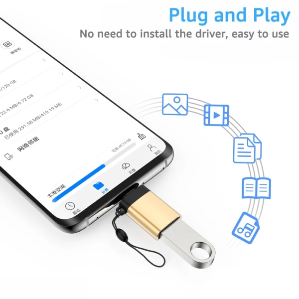 Adaptateur micro USB 3.0 OTG för Samsung, tablette, telefon Android, anslutning för Xiaomi Redmi, Huawei, convertisseur Silver