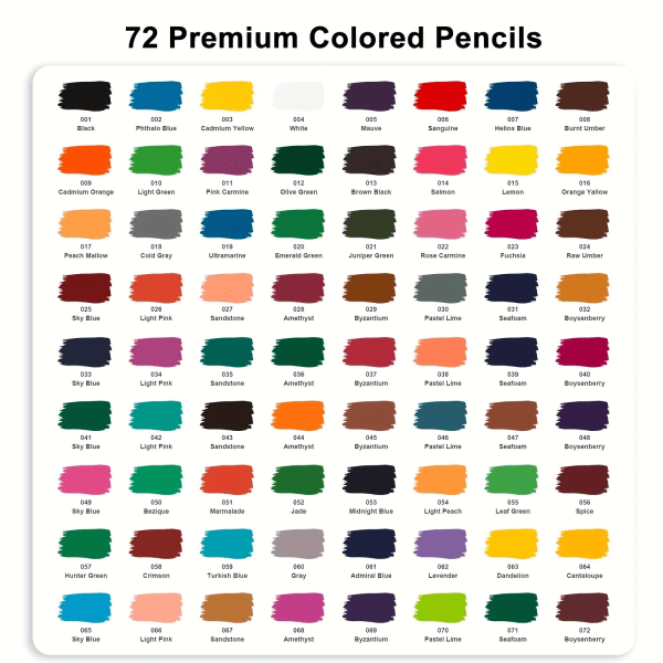 Ccfoud 72 färgbok för vuxna, set för avancerad artist, oljiga färgpennor, handgjorda case i canvas