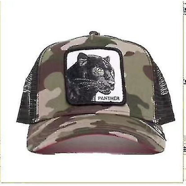 Farm Animal Trucker Baseball Cap Hatt Mesh Style Män Kvinnor Hip H Camouflage Panther