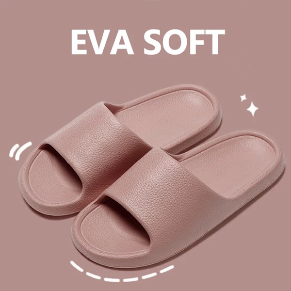 2024 Sommar Tofflor Män Mjuk Botten Inomhus Hem Plattform Sandaler Mode Flip Flops Strand Skor Par Icke-Slip Badrummer Bilder C-pink 36-37(Fit 35-36)