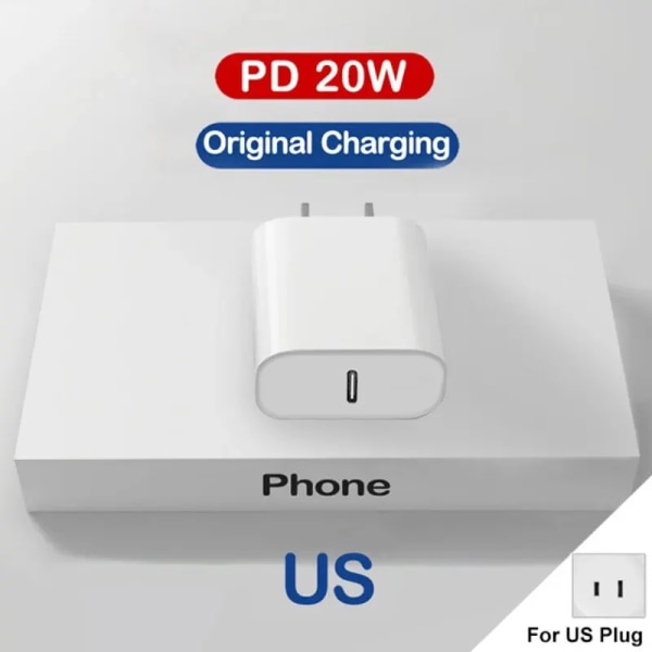 PD 20W För Magsafe iPhone 13 12 11 14 15 Pro Max Mini X XS XR Snabbladdare Magnetisk trådlös laddning USB C Kabeltelefonladdare US Plug Charger
