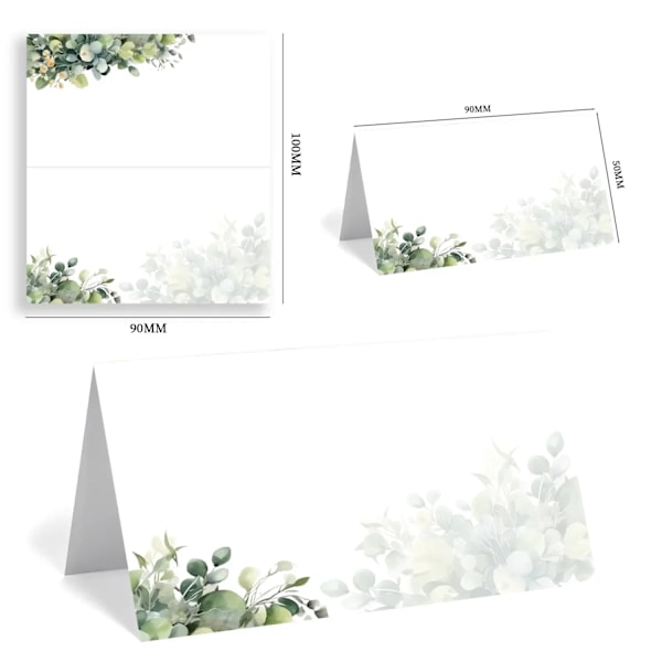 30/60/120 stk Blomstertrykte Plant Bryllupspladser Nummer Bordkort Sæde Navn Pladskort Julefødselsdagsfest Hilsenskort WHITE 120pcs