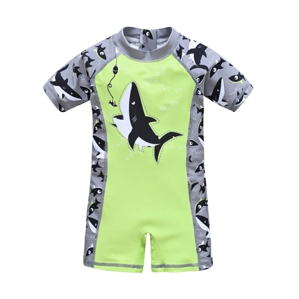 2023 Sommar Barn Baddräkt One Piece Cool Shark Print Barn Badkläder Strandkläder Barnkläder YY9064 4T