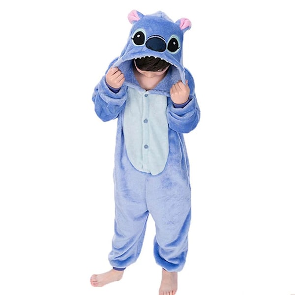 Børns Lilo Stitch Cosplay Kostume Hoppsuits Kigurumi Pyjamas Stitch Søde Børn Hovedbeklædning Natteøj Halloween Halloween Drenge Piger Tøj style 1 Height 130-140cm