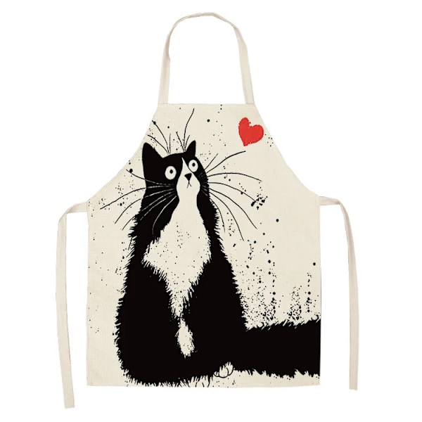 1 kpl söpö kissa kuvio keittiö essut naisille Bibs kotitalous siivous Pinafore koti ruoanlaitto essut kokki essu miehille style 10 55x68cm