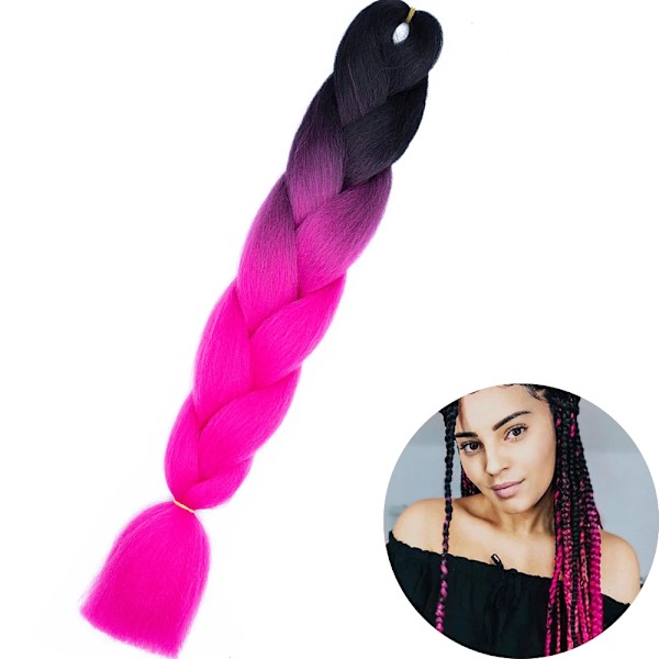 24&Quot; Syntetiska Yaki Flätar Hår Kanekalon Ombre Flätande Hår Jumbo Braid Hår Extension För Kvinnor Hundratals Färger Diy Hår ZITONG-B7 24inches