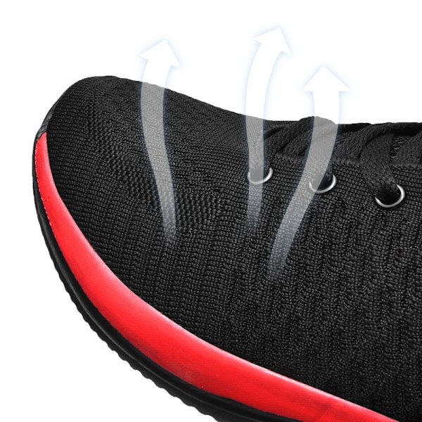 Mænd Løbesko 2024 Komfortable Sportsko Mænd Trend Letvægtssko Mænd Sneakers Åndbar Zapatillas Black Red 36