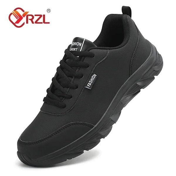 Yrzl Casual Skor Män Vattentät Konstgjord Läder Sneakers Utomhus Sport Skor Män Lättviktiga Vandring Sneakers Män Grey 42