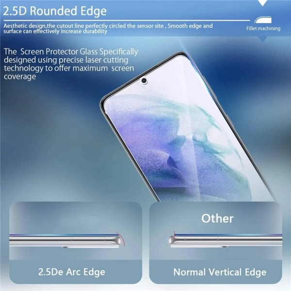 3st skärmskydd för Samsung Galaxy S24 S23 S22 S21 Ultra Plus HD härdat glas Fingeravtryckslås upp telefontillbehör cover S21 Plus 3 Pieces
