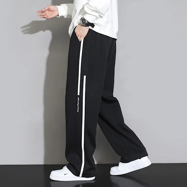 2024 Nye Sweatpants Mænd Baggy Joggers Bredben Bukser Neutral Åndbar Løs Udendørsbukser Mode Design Jo. Gåbukser GRAY 2XL 75-80KG