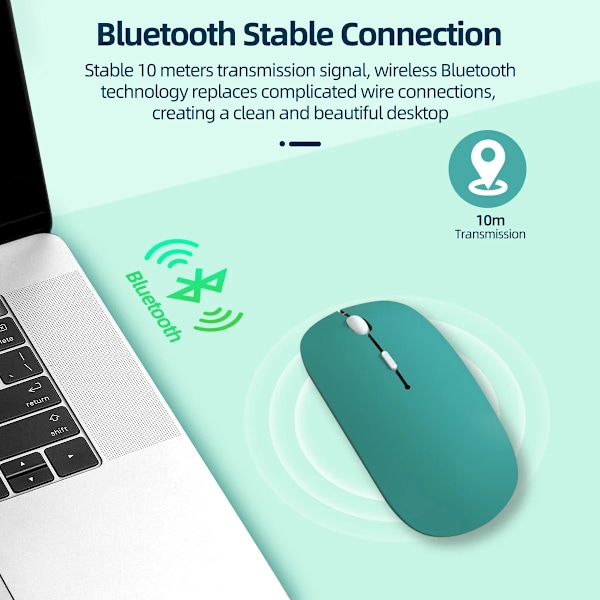 Bluetooth-mus för iPad Samsung Huawei Lenovo Android Windows Tablet Trådlös mus för bärbar dator Datortillbehör green A