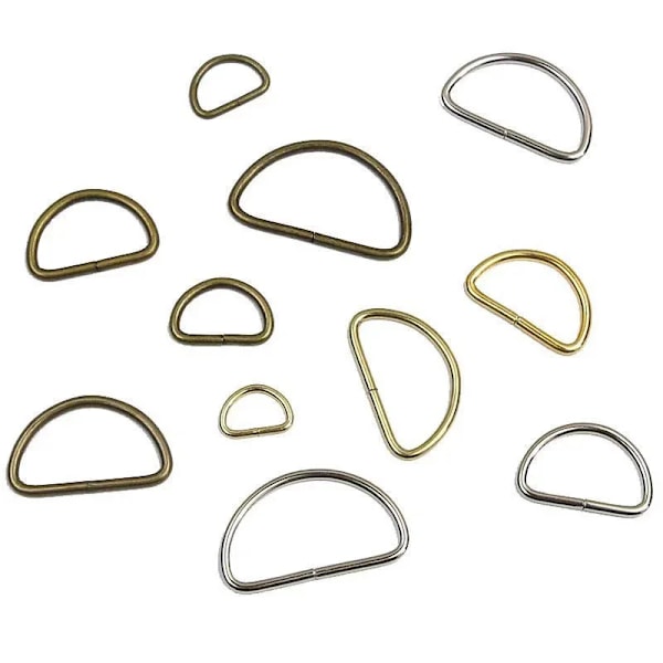 20 stk 100 stk Metal Ikke-Svejste D-Ringe Justerbare Spænder Til Rygsække Remme Sko Tasker Kat Hund Halsbånd Dee Spænder DIY Tilbehør 100PCS-Bronze Inner diameter-20mm