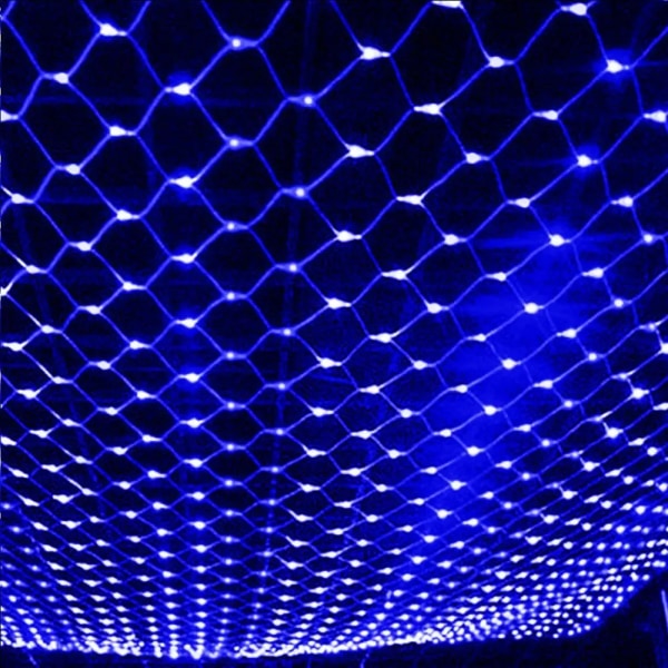 96-880 LED julslinga ljus utomhus inomhus nät Mesh Fairy Light Vattentät girland bröllop dekor julfest lampa 220V Blue