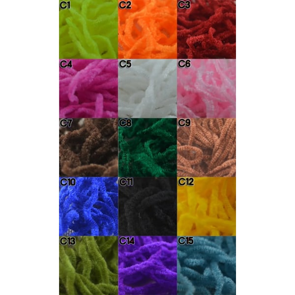 MNFT 5 stk. Fluestikningsmateriale Rayon Chenille Assorteret Rayon Chenille Midges Garn 5PCS   C11