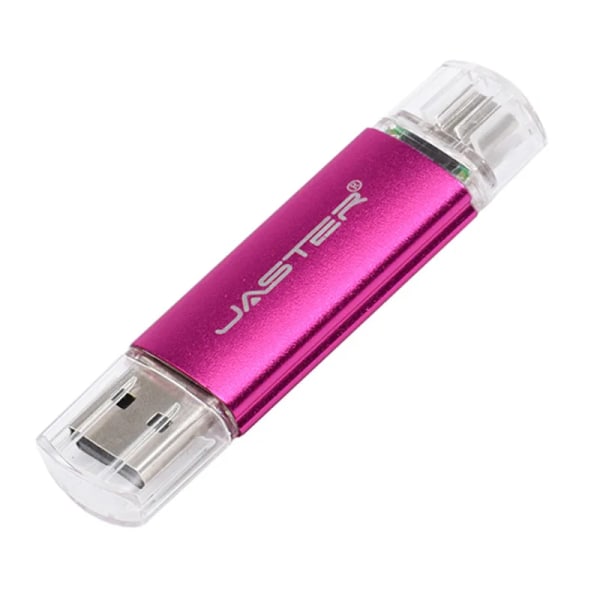 Ny rektangel USB flashenhet pendrive 16gb 32GB 64GB Smart Phone pennenhet OTG USB sticka extern lagring Tablet PC present Pink 8GB