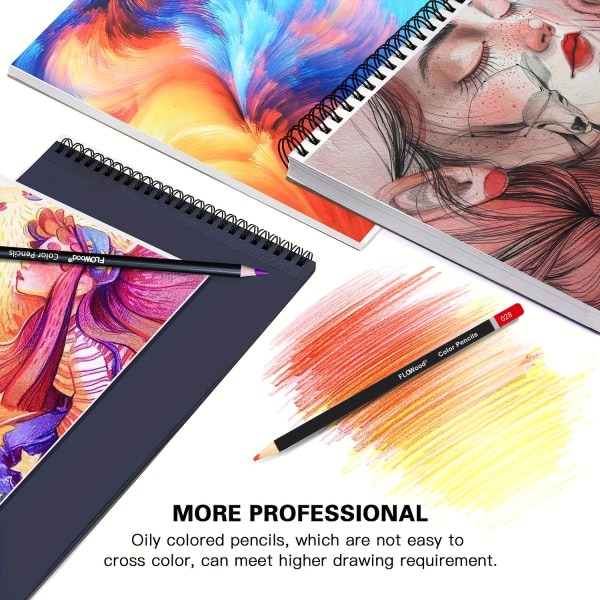 120 färgpennor Zipper-Case Set | Kvalitetsledningar med mjuk kärna för vuxna konstnärer, proffs och färgsättare | I snyggt, starkt bärbart överallt 120 Colors