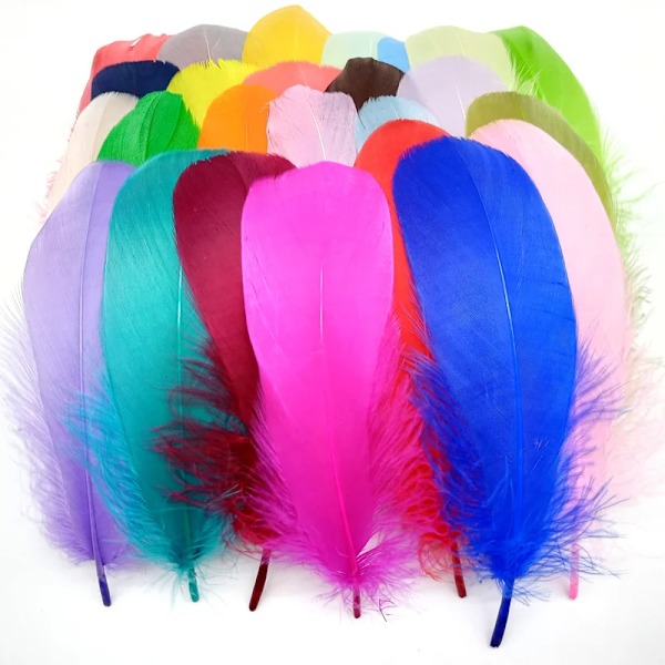 20/100 stk./sæt Gæssefjer Pennespidser DIY Drømmfangere Bryllup Smykkefremstilling Dekoration Nålarbejde Tilbehør til Plumas Håndværk Yellow feathers 20pcs