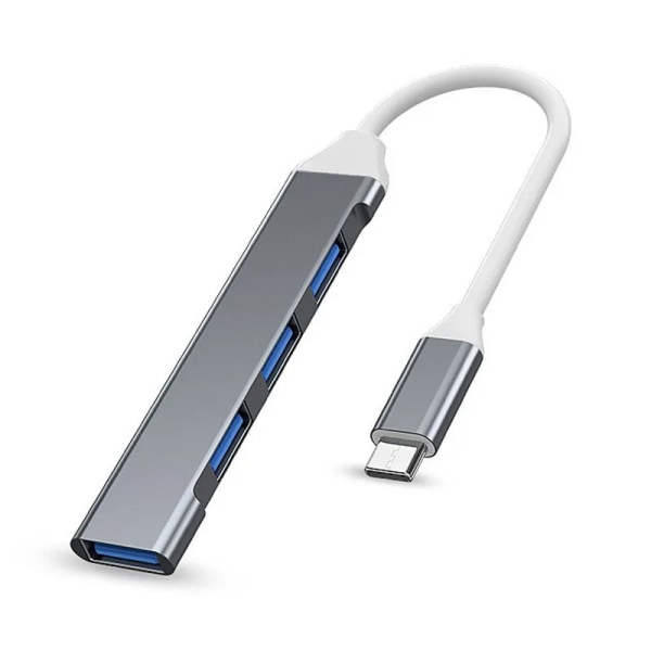Adaptateur multi-séparateur OTG för Lenovo HUAWEI Xiaomi Macbook, typ C + USB HUB S6 3.0 USB 3.0 2.0 airies 4 portar och alliage d'aluminium Type C Gray