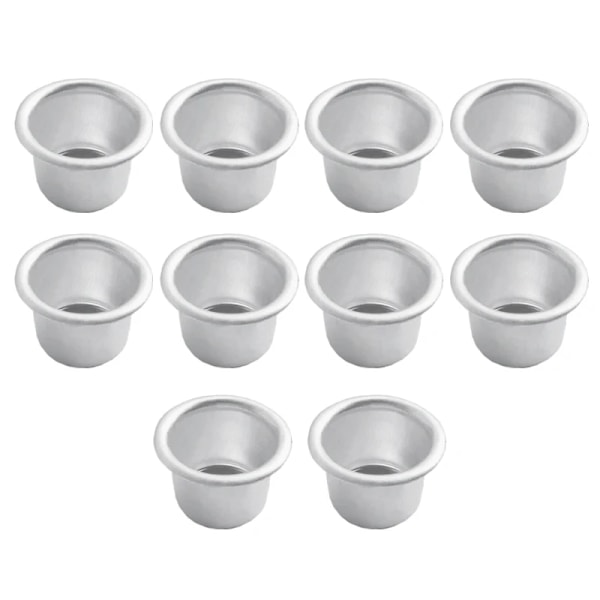 10PC Candlestick Accessory Gold Silver Metal Candle Cups Reusable Round Candle Cup Candles Container DIY Candle Making Trays Silver