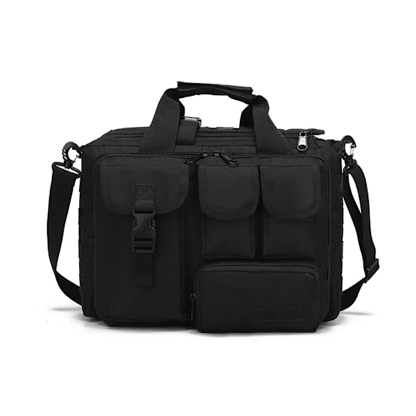 Militær Rygsæk Taktisk Molle Nylon Messenger Skuldertaske Laptop Håndtasker Aktentaske Udendørs Multifunktion Klatretaske Black