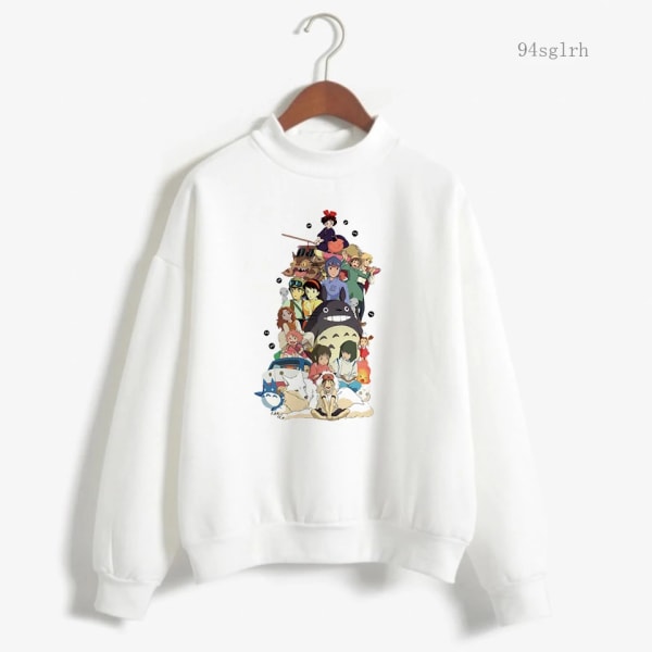 Totoro Kawaii Rolig Cartoon Hoodie Dam Harajuku Ulzzang Sweatshirt Söt Anime Pullover Vinter Varma Toppar Kvinna 75 S