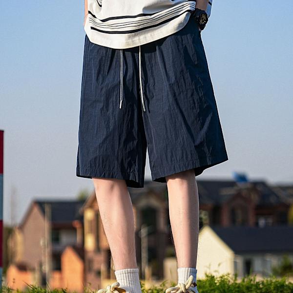 2024 Nya Cool Snabbtorkande Shorts Mäns Sommar Lättviktiga Japanska Pojkar Lös Fritid Sport Shorts Black L