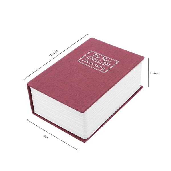 Kreativ ordbok Bok Sparbössor Spargris med lås Dold hemlig säkerhet Säkerhetslås Kontant Myntförvaringsbox black