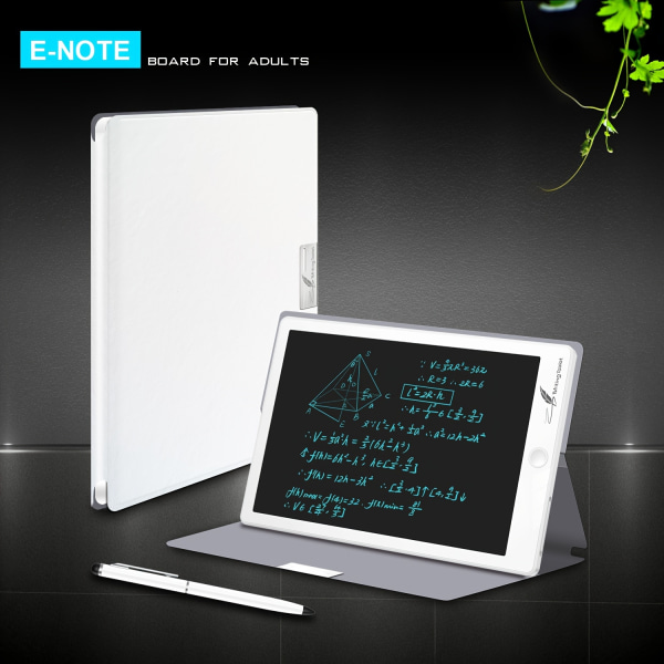 18,67 cm elektronisk anteckningsbok, LCD-skrivplatta med case, digitala ritbrädepresenter för studenter och vuxna (svartvitt)