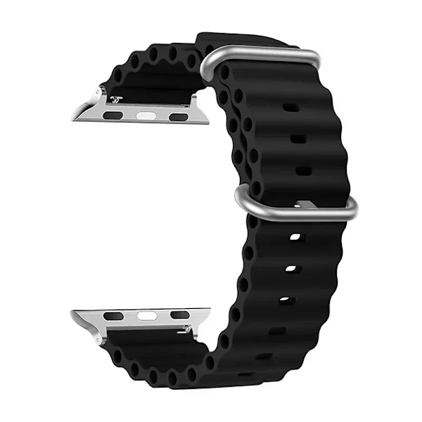 Ocean Rem för Apple Watch Ultra 49mm Band 44mm 45mm 40mm 41mm 42mm Silikon Original 1:1 Armband Övervakningsserie 8 7 6 5 4 9 Se. 06 black 42mm 44mm 45mm 49mm