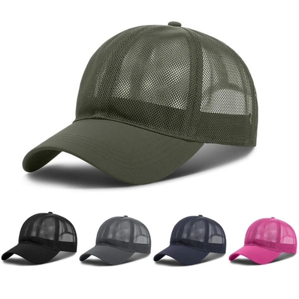 Kvinnor Män Sommar Cool Andas Snabbtorkande Mesh Cap UV Solskydd Utomhus Ridning Fiske Tennis Golfkepsar Sport Hatt Gray One Size