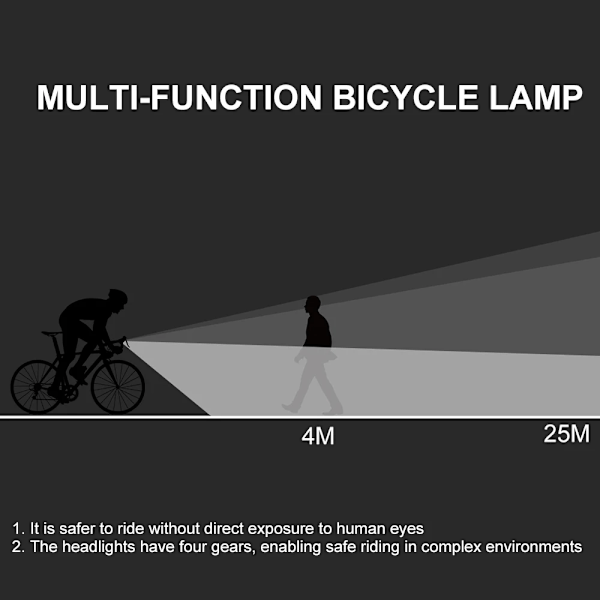 3T6 LED-polkupyörän etuvalo 4800mAh USB-ladattava MTB-pyörälamppu 2500 Lumenin pyörän ajovalo Pyöräilytaskulamppu Pyöräilytarvikkeet 4800mAh Set 1