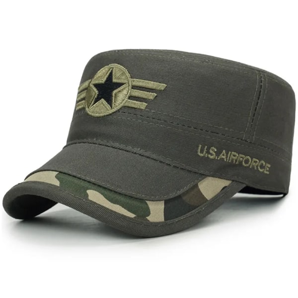 Utomhus kamouflagehatt Solhattar Armé Militär Cap Män Unisex Flat Top Cap Mode Snapback basebollkepsar AG