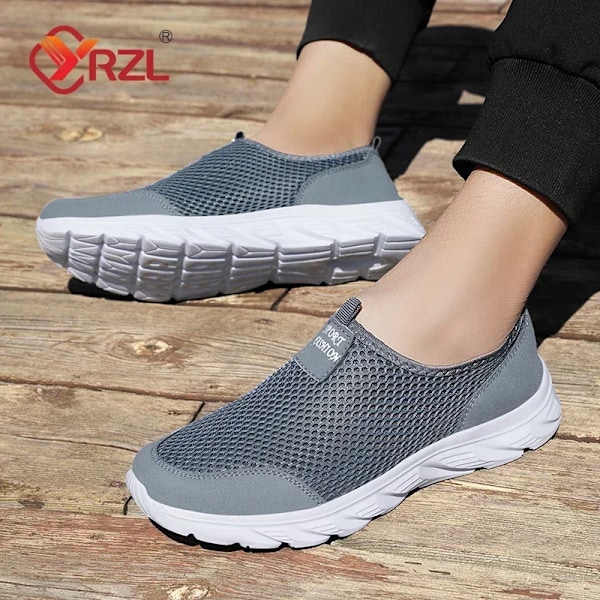 Yrzl Sneakers Mænd Sommer Casual Sko Mænd Mesh Åndbar Udendørs Icke Slip Sport Sko Slip På Loafers Til Mænd Piu Størrelse 38-46 Blue 43