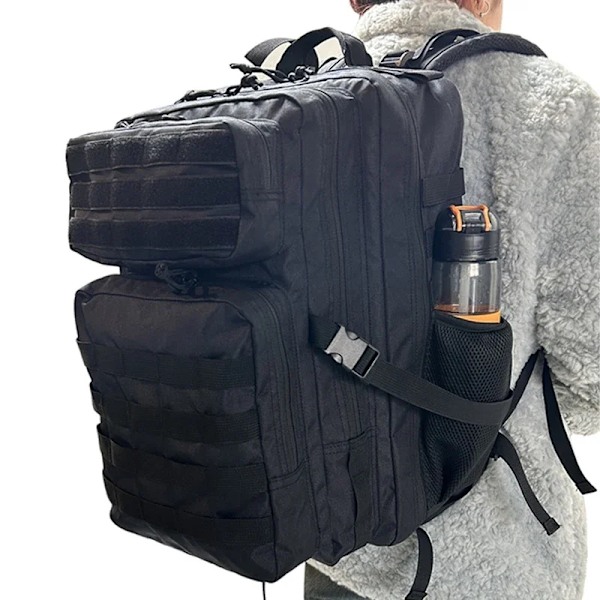 Lawaia Taktiske Rygsække 30L/50L Udendørs Rygsække Camping Vandring Trekking Fiskeri Jagttaske med Flaskeholder Black 30L