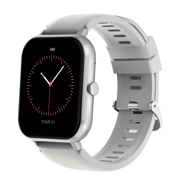 Smart Watch 4,65 cm full pekskärm: 100+ sportlägen, Ai Control, Spel, Smart Watch för Android- och IOS-telefoner - perfekt för kvinnor och män! Silver Grey