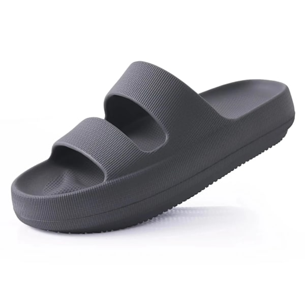 Pallene Bløde Platform Slippers til Kvinder Letvægts Strand Sandaler Sommer Tykke Hjemmesko Slides Arch Support Ortopædiske Slider Grey 38(23.5cm)