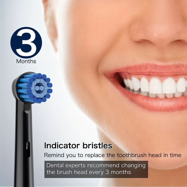 8-packs känsliga tandköttsvårdsborsthuvuden som är kompatibla med Oral B Braun elektrisk tandborste. Mjuk borst för överlägsen och skonsam rengöring 16cs/Pack