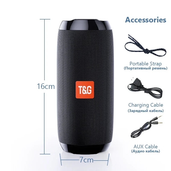 Tg117 Bærbar Bluetooth Højttaler Udendørs Trådløs Woofer Gratis Opkald /Fm/Tf-Kort/Usb Flash Drive Tilslutning Mobiltelefon/Tabelt/Tv SKY BLUE