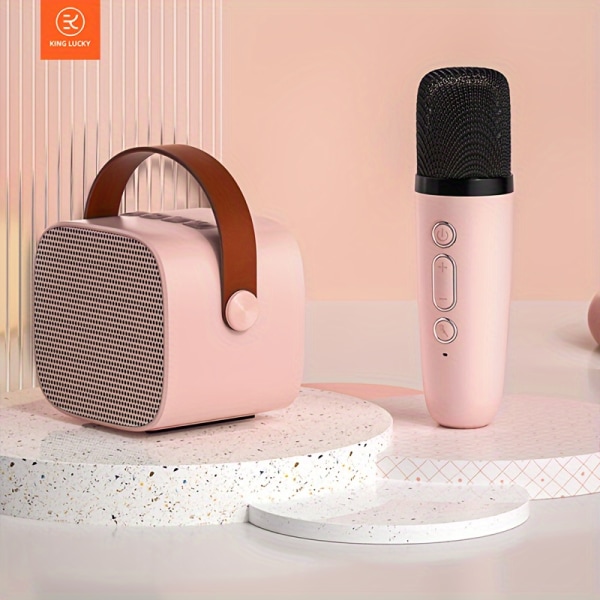 K1 mini karaokemaskin för vuxna med 1 trådlös mikrofon, bärbar trådlös högtalare, flickleksaker Present födelsedagspresent julklapp White 1mic