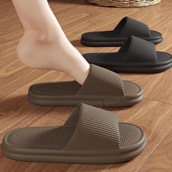 Sommar Tofflor För Män Flip Flops Strand Sandaler Badrum Icke-Slips Slides Män Kvinnor Tofflor Inomhus Skor Man Man Man Slipp Perre A Blue 38-39(Fit 37-38)