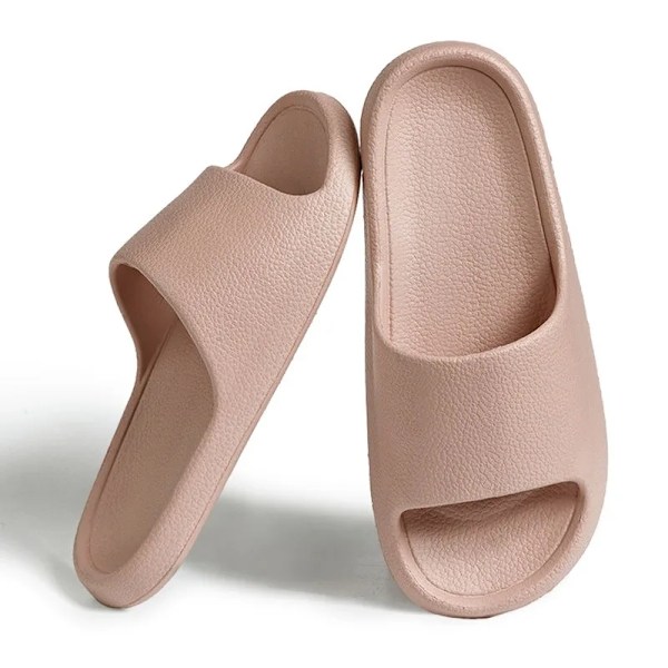 Mænd Sandaler Flip Flops Kvinder Tøfler Solid Farve Enkel Icke-Slipp Super Bløde Slides Brusebad Tøfler Til Mænd Udendørs Cot Uple Sko A-Pink 36-37