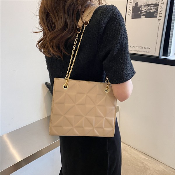 Casual Simple Diamond Pattern Chain Bag Women 2022 New Trendy Fall Winter Fashion Shoulder Bag Popular Ins Shoulder Red