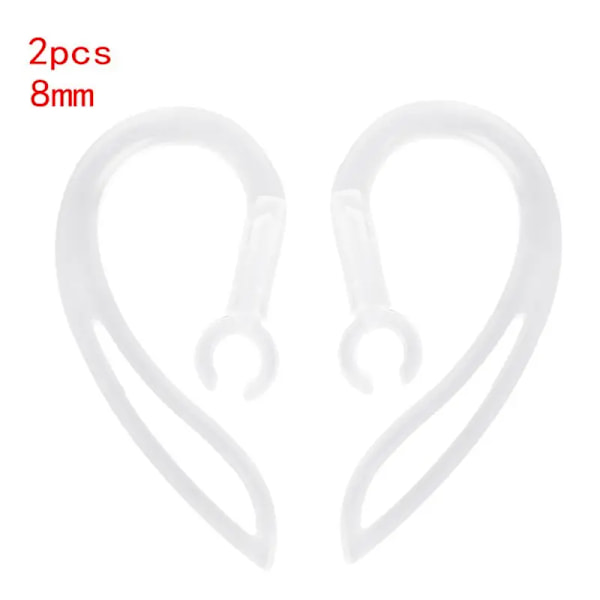 1Pair 5Mm 6Mm 7Mm 8Mm 10Mm Bluetooth Öroner Transparent Silicone Earhook Clip Headset Ear Hoo K Ersättningshörlurar 8mmx2pcs