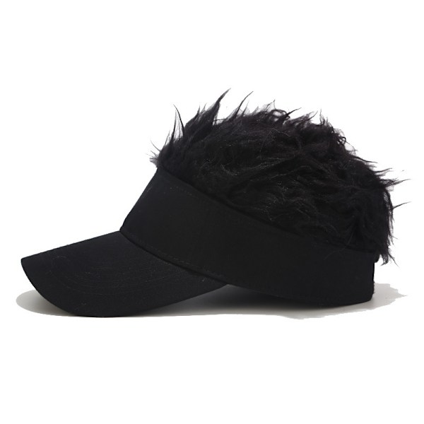 Luovat Uusi Peruukki Baseball-lippis Miesten Eurooppalaiset Ja Amerikkalaiset Katumuodin Huippulippis Naisten Ulkoiluaurinkohalakauppiaan Nahka Black + Beige Wig Adjustable