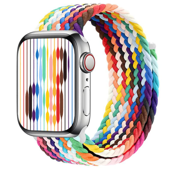 Flätad Solo Loop För Apple Watch Band 44mm 49mm 45mm 42mm Elastiskt armband iWatch series 9 8 7 se Ultra 2 Strap Pride Edition S size