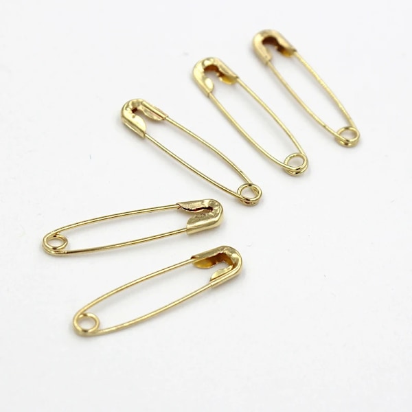 50Pcs Silver Säkerhet Stiftar Diy Syverktyg Tillbehör Rostfritt Stål Nålar Stor Säkerhet Stift Brosch Apparel Tillbehör golden 32mmx7mm(1)