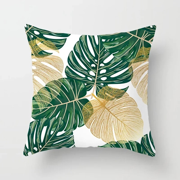 Trooppinen Lehti Kaktus Monstera Tyynynpäällinen 45*45Cm Polyesteri Heitä Tyynyt Sohva Koti Sisustus Dekoraatio Koristeellinen Tyyny Kenttä 2BZ-40506-156 50x50cm